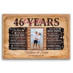 Custom Canvas Print - 46th Wedding Anniversary Gift for Husband and Wife - 46 Years Together