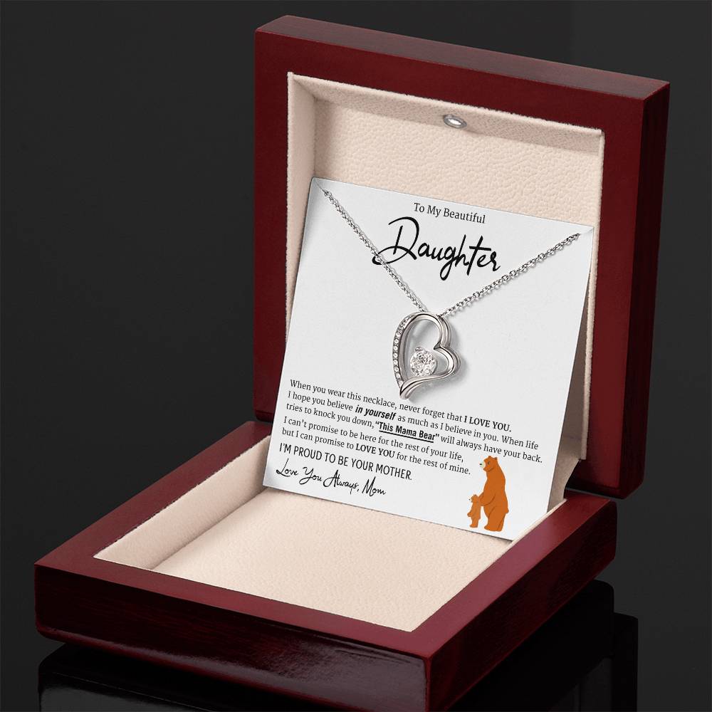 To My Daughter-This Mama Bear- Forever Love Necklace