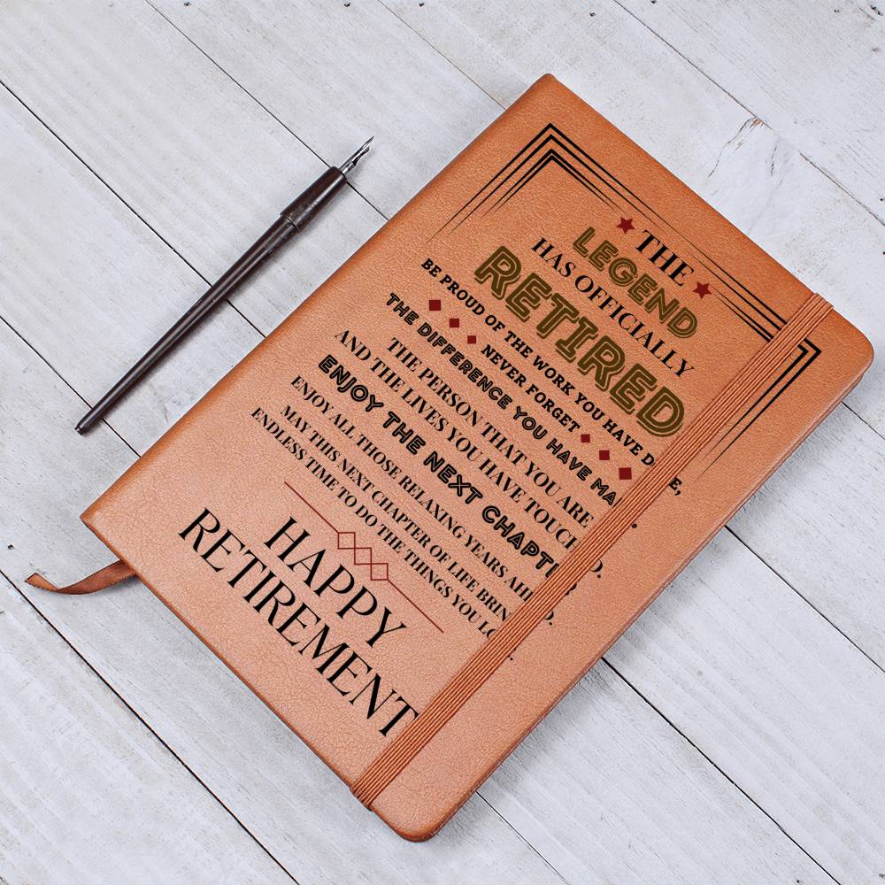 Happy Retirement Graphic Leather Journal