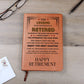 Happy Retirement Graphic Leather Journal