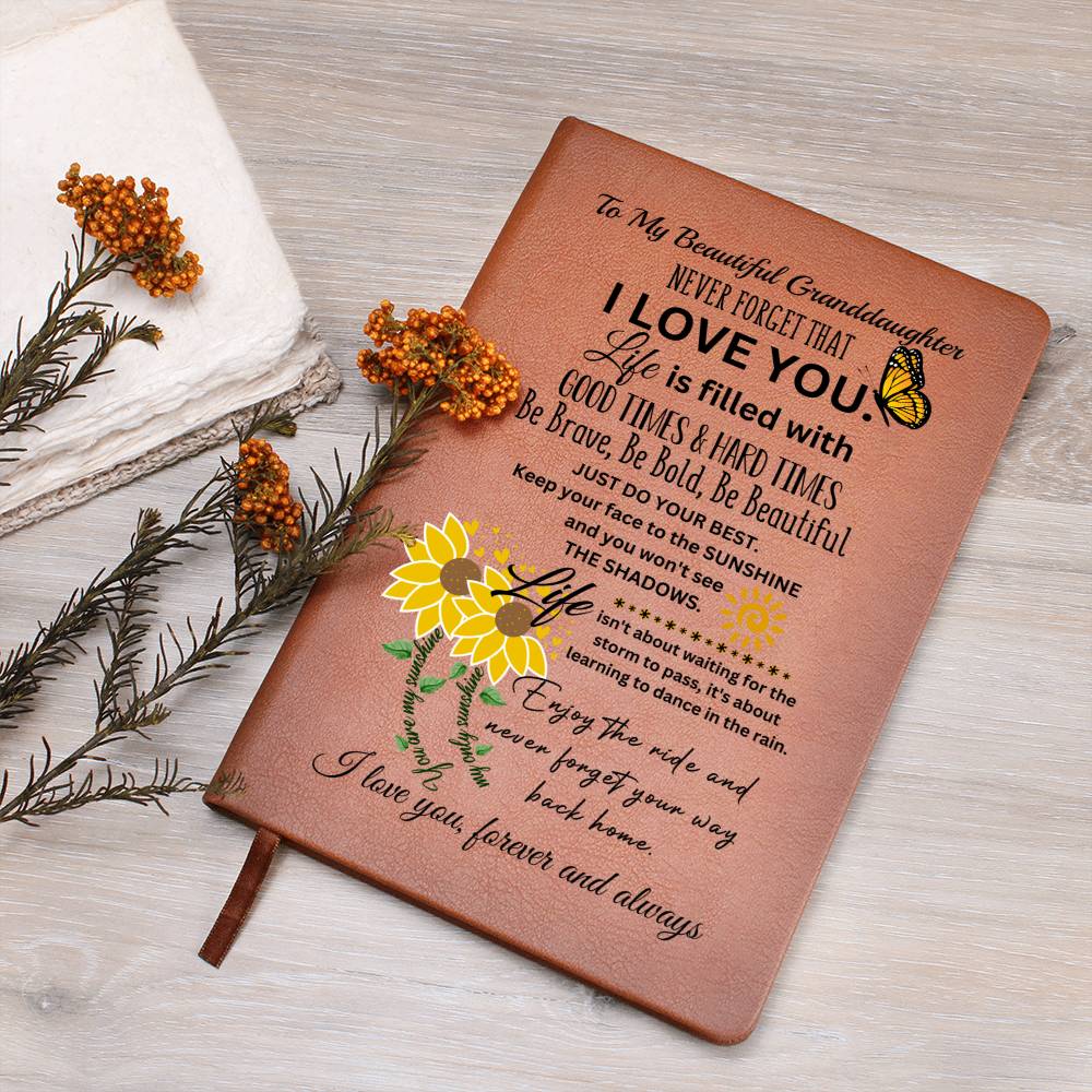 To My Beautiful Granddaughter-Be Brave, Be Bold-Graphic Leather Journal