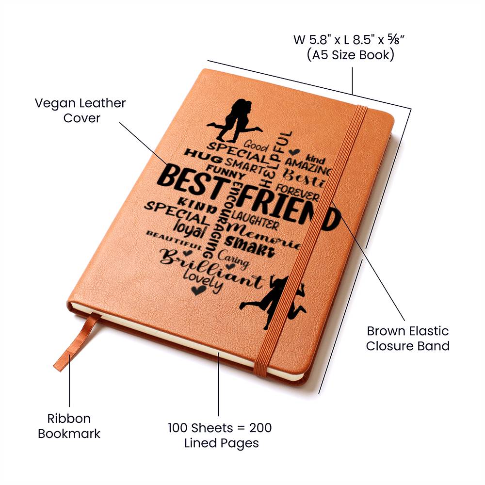 Best Friend- Leather Graphic Journal