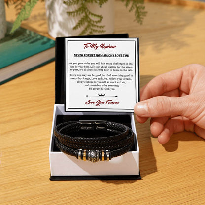 Nephew-I'll always be with you-Men's "Love You Forever" Bracelet