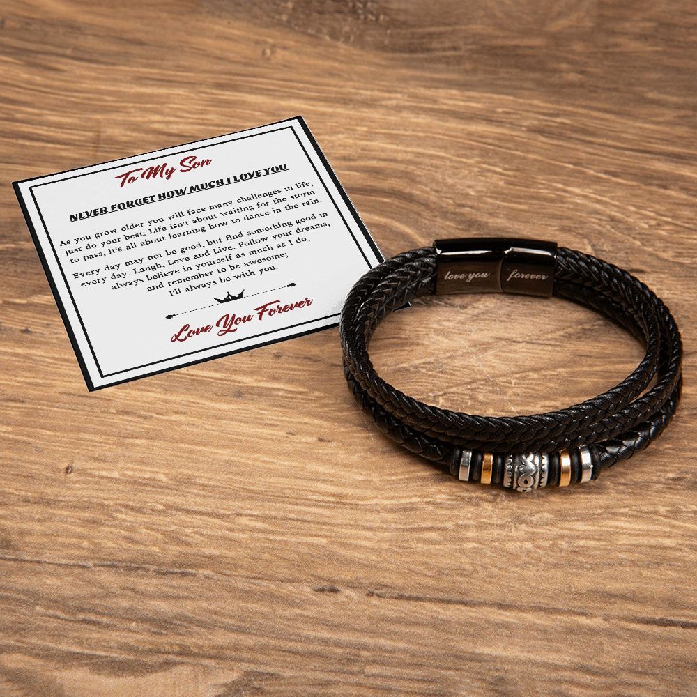 To My Son-I'll always be with you- Men's "Love You Forever" Bracelet
