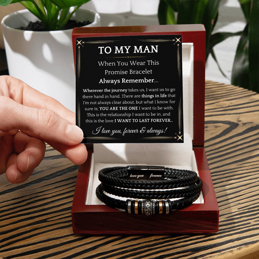 To My Man-"Promise" love you forever bracelet