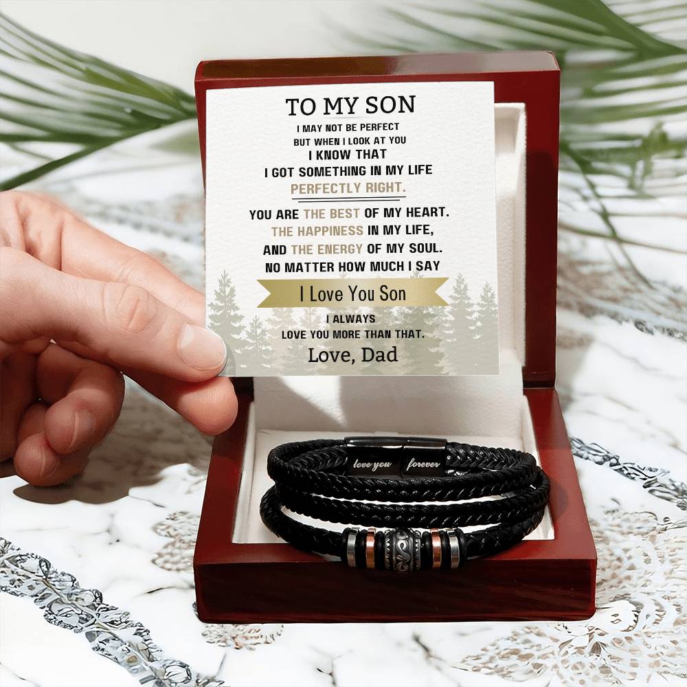 To My Son-love you more than that-Love Dad-Mens forever love bracelet