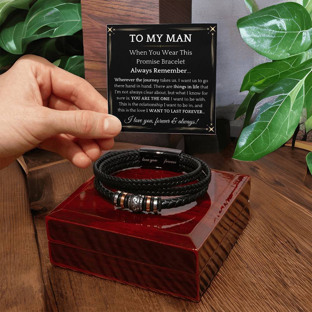 To My Man-"Promise" love you forever bracelet