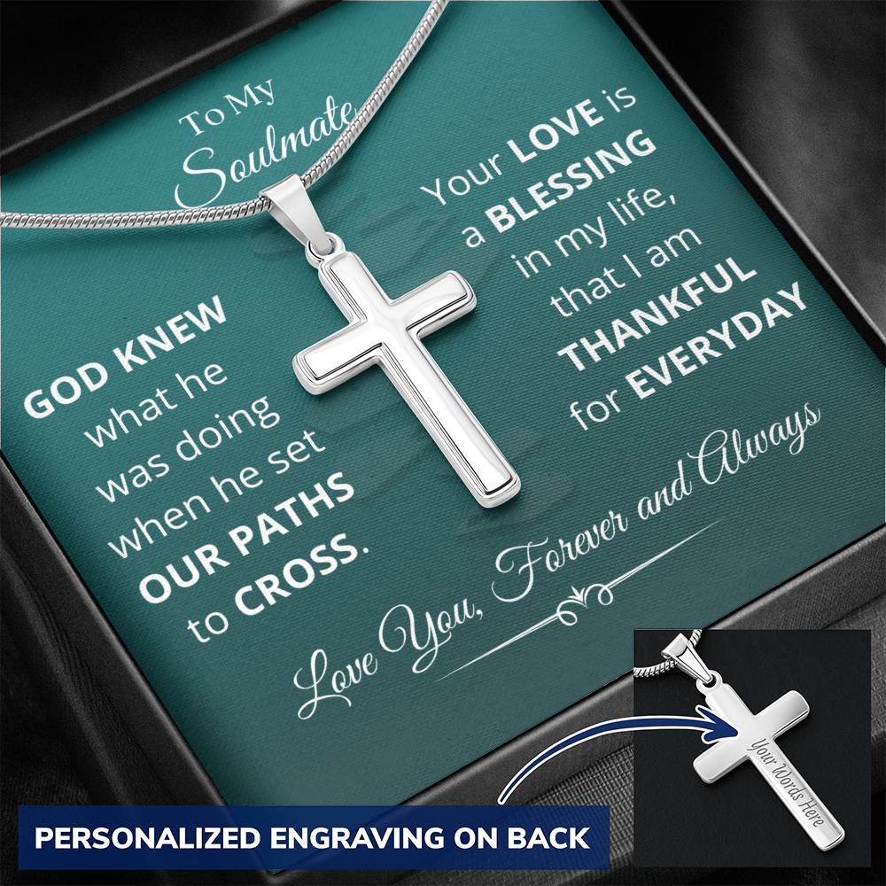 Soulmate-Personalized Artisan Cross Necklace