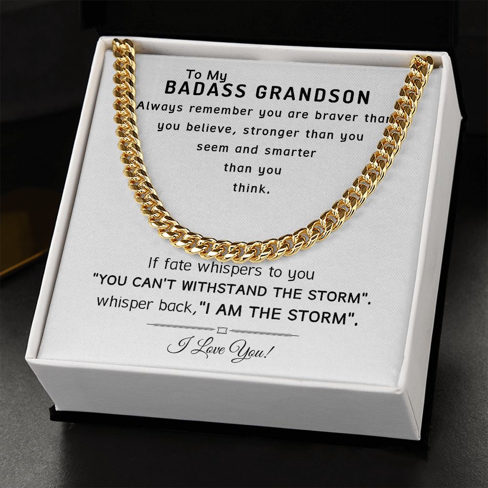 Grandson-If fate whispers to you-Men's Link Chain