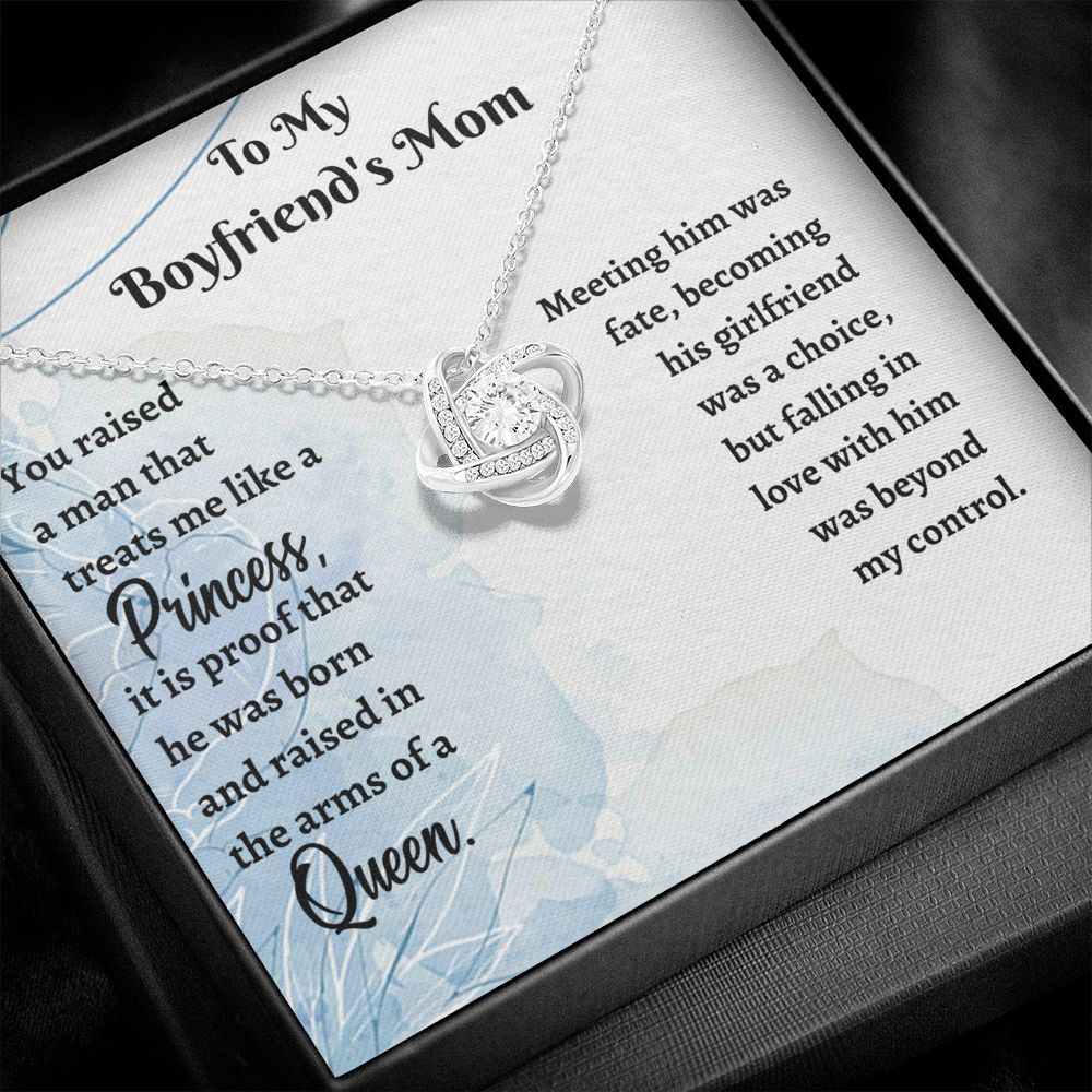 The arms of a Queen-Love Knot Necklace