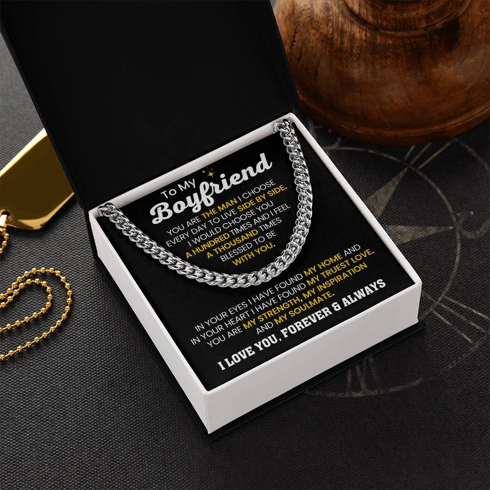 To My Boyfriend - You Are My Soulmate - Necklace Gift for Anniversary