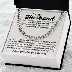 To My Husband Necklace - Falling Deeply In Love With You - Anniversary Gift for Him
