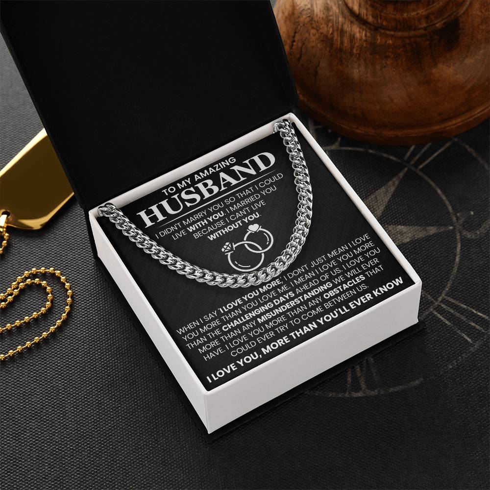 Husband Anniversary Gift – I Love You More - Keepsake Necklace