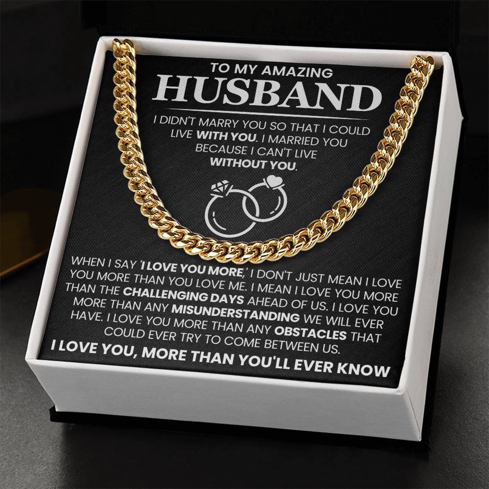Husband Anniversary Gift – I Love You More - Keepsake Necklace