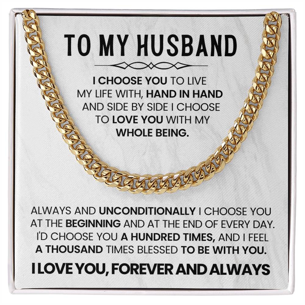 To My Husband - I Choose You Necklace - Anniversary Gift for Him
