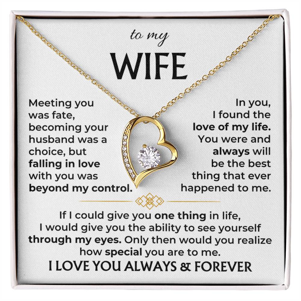 To My Wife - Falling in Love Necklace for Her - Anniversary Gift for Wife