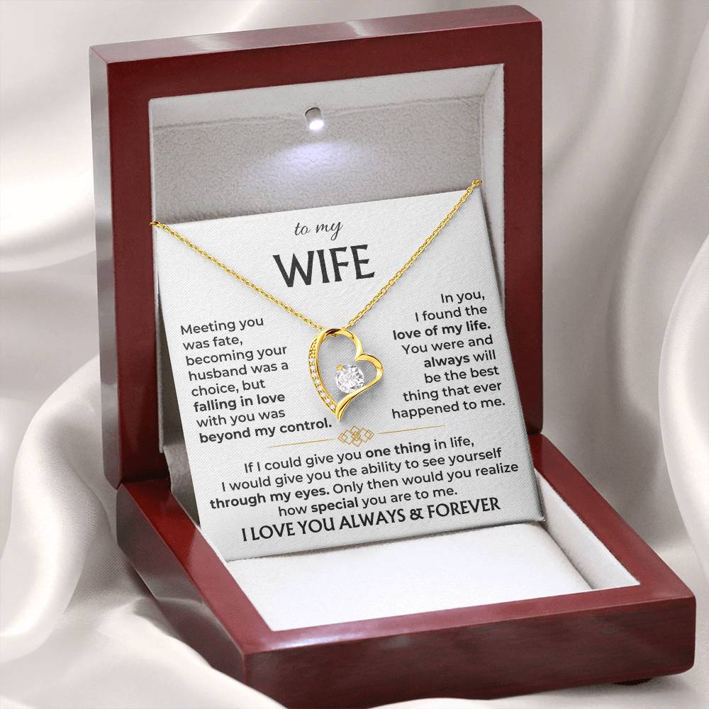 To My Wife - Falling in Love Necklace for Her - Anniversary Gift for Wife