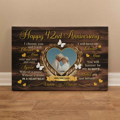 Custom Canvas Print - 42nd Wedding Anniversary Gift - I Choose You - 42 Years Together