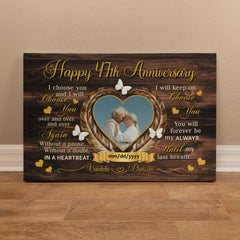 Custom Canvas Print - 47th Wedding Anniversary Gift - I Choose You - 47 Years Together