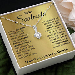 To My Soulmate - One Wish Necklace for Her - Anniversary Gift for Wife