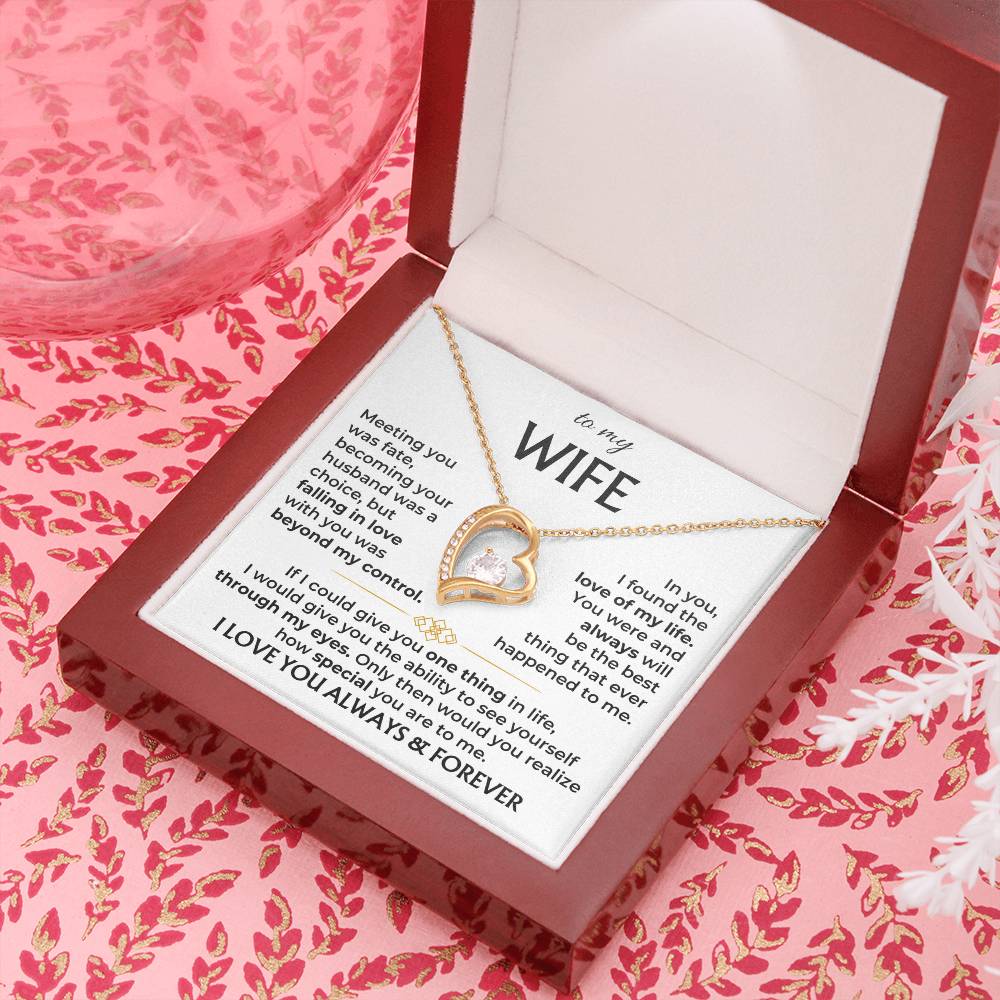 To My Wife - Falling in Love Necklace for Her - Anniversary Gift for Wife