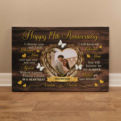 14th Anniversary Canvas Gift - Personalized Print - I Choose You - 14 Years Together
