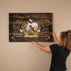 5th Wedding Anniversary Canvas - I Choose You - Personalized Photo - 5 Years Of Marriage