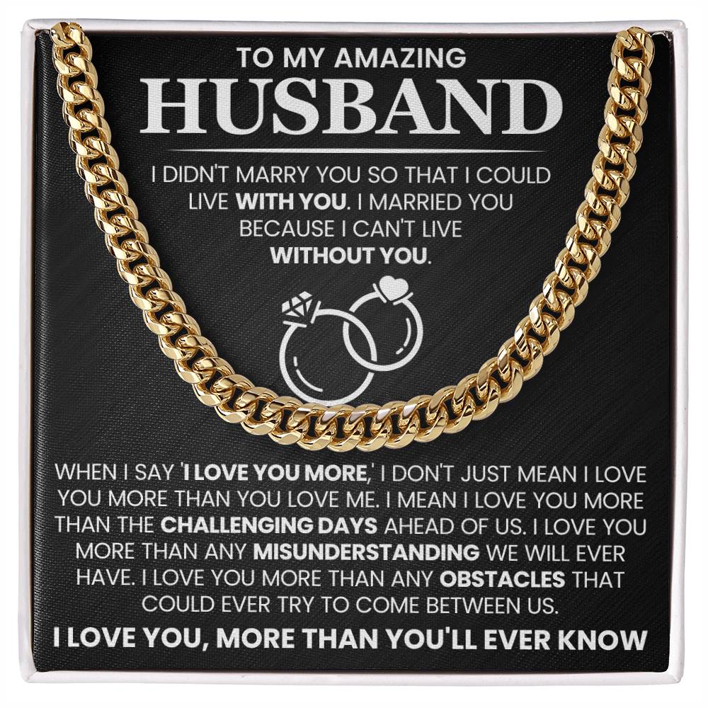 Husband Anniversary Gift – I Love You More - Keepsake Necklace