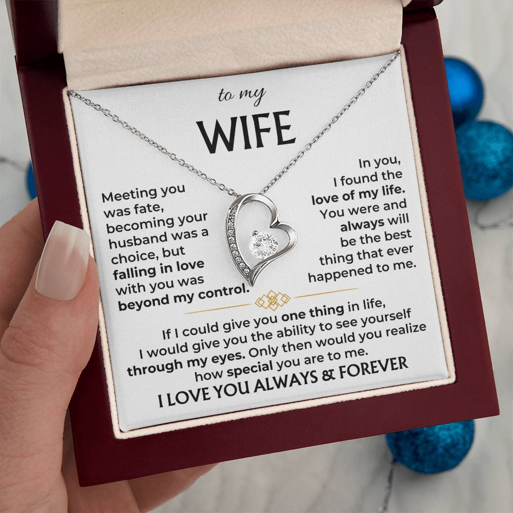 To My Wife - Falling in Love Necklace for Her - Anniversary Gift for Wife