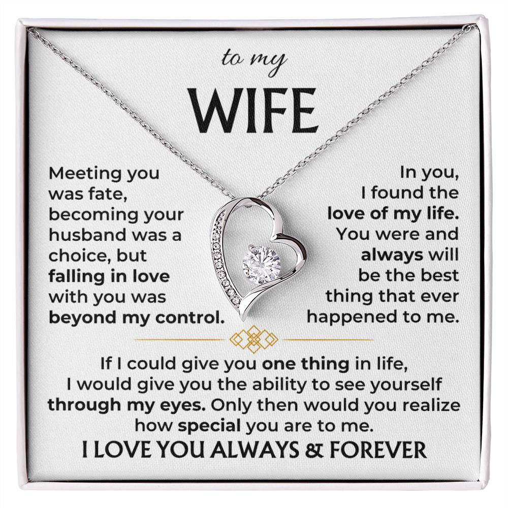 To My Wife - Falling in Love Necklace for Her - Anniversary Gift for Wife