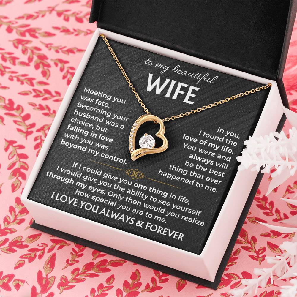 To My Beautiful Wife Necklace - Anniversary Gift for Her