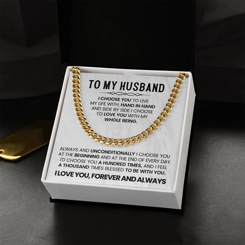 To My Husband - I Choose You Necklace - Anniversary Gift for Him