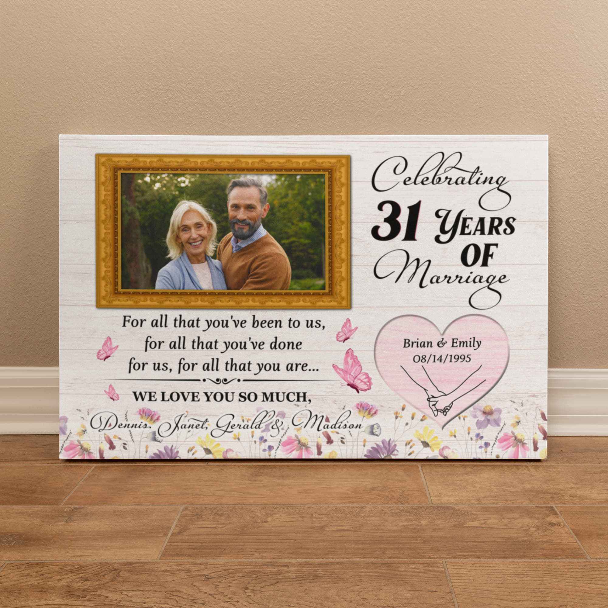 31st Wedding Anniversary Canvas - Custom Photo Gift For Parents - For All That You Have Been To Us - 31 Years Together
