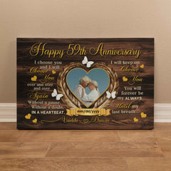Romantic Anniversary Canvas - 59th Anniversary Gift - I Choose You - 59 Years Together