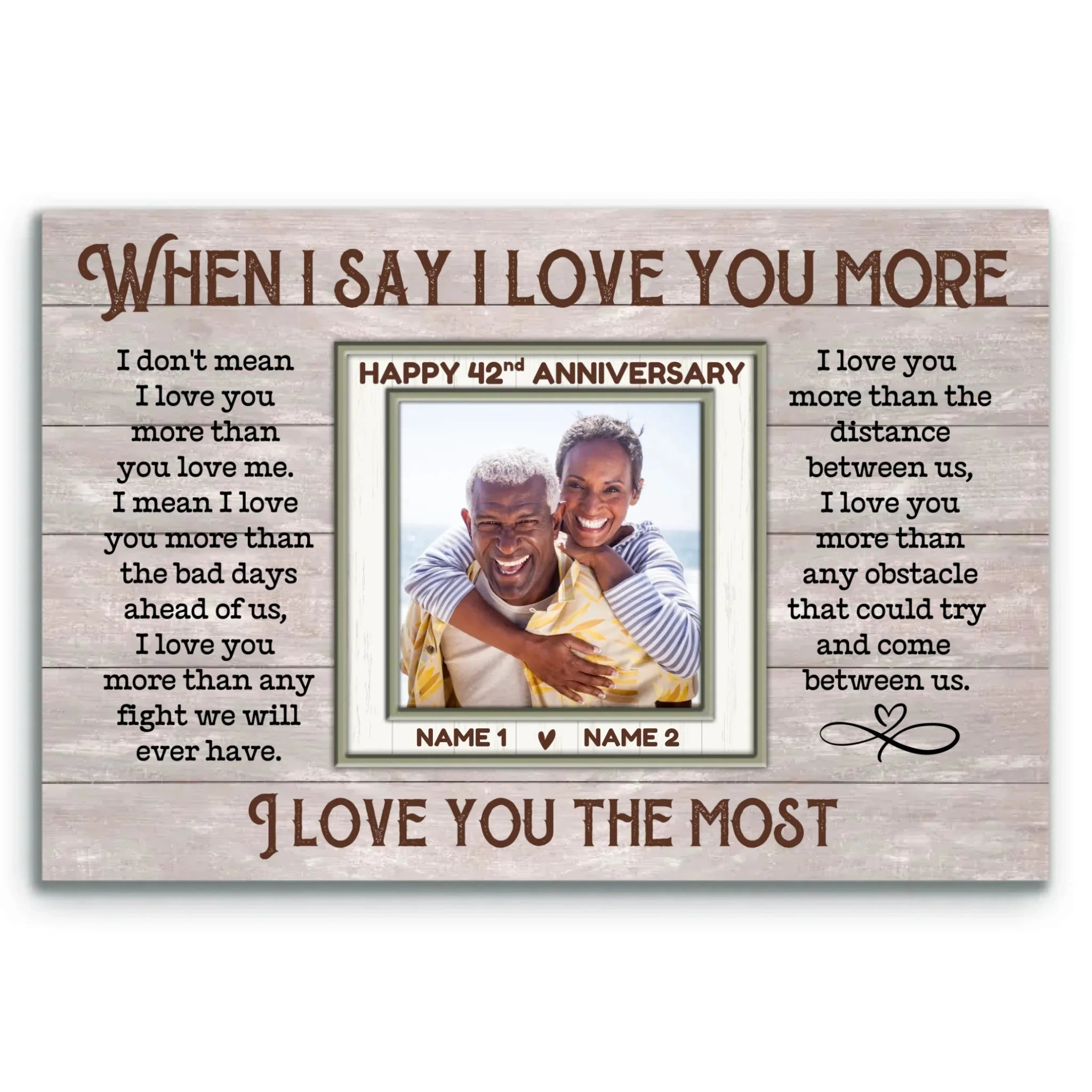 Custom Canvas Prints, 42nd Years Of Marriage Celebration, When I Say I Love You More