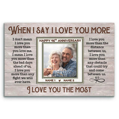 Custom Canvas Prints, 46th Personalized Anniversary Artwork, When I Say I Love You More