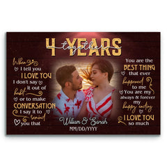 Personalized Canvas Print - 4th Wedding Anniversary Gift - Custom Photo For Couples - When I Tell You I Love You - 4 Years Together Bri In Style