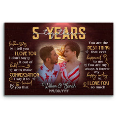 Romantic Personalized Canvas - 5th Anniversary Gift For Couples - Custom Photo Print - When I Tell You I Love You - 5 Years Together Bri In Style