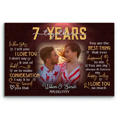 Anniversary Canvas Keepsake - 7 Year Gift For Husband And Wife - Personalized Photo Wall Art - When I Tell You I Love You - 7 Years Of Marriage Bri In Style