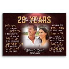 Custom Canvas Art - 26th Wedding Anniversary Gift - Personalized With Photo - When I Tell You I Love You - Celebrating 26 Years Of Love Bri In Style