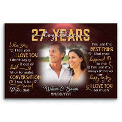 Anniversary Canvas Keepsake - 27 Year Gift For Husband And Wife - Personalized Photo Wall Art - When I Tell You I Love You - 27 Years Of Marriage Bri In Style