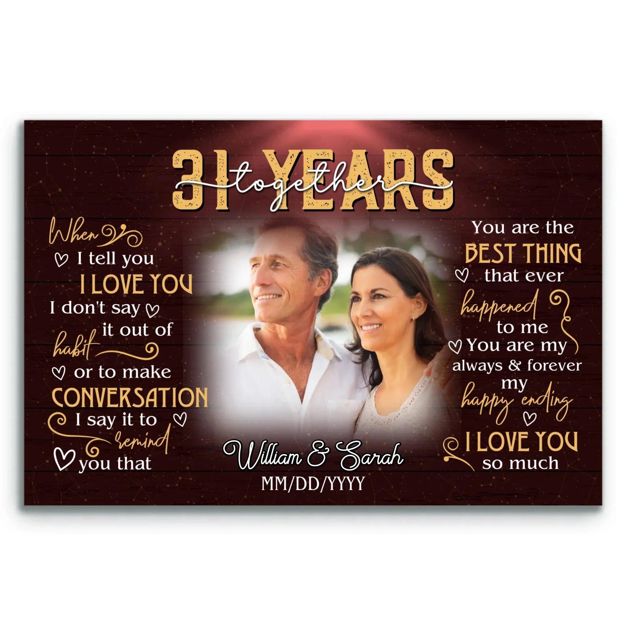 Personalized Photo Canvas - 31st Anniversary Gift For Husband And Wife - Custom Print, 31 Years Of Marriage - When I Tell You I Love You Bri In Style