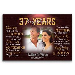 Anniversary Canvas Keepsake - 37 Year Gift For Husband And Wife - Personalized Photo Wall Art - When I Tell You I Love You - 37 Years Of Marriage Bri In Style