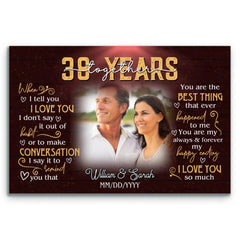 Personalized Canvas Wall Art - 38th Wedding Anniversary Present - Custom Photo Print - When I Tell You I Love You - 38 Years Together Bri In Style