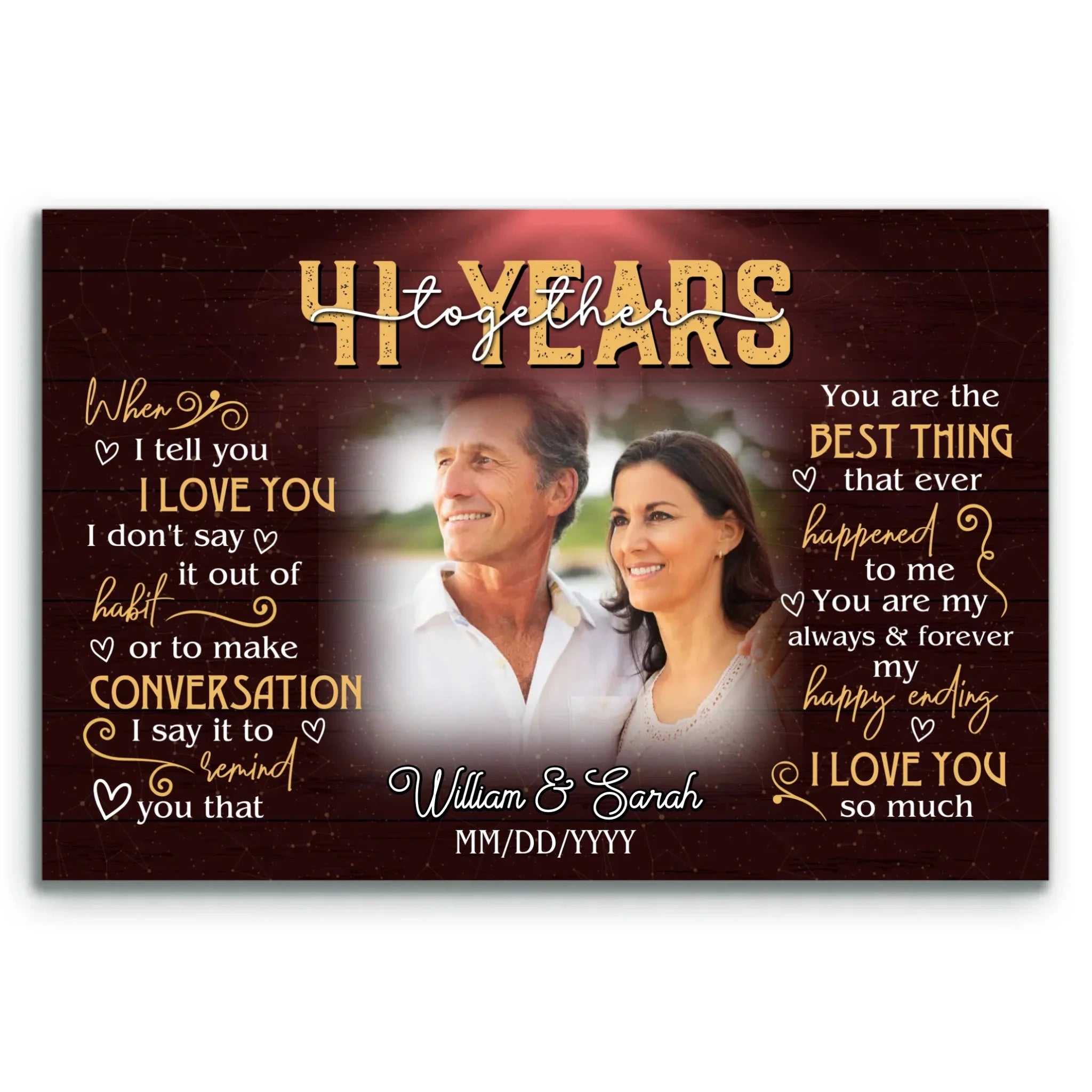 Personalized Photo Canvas - 41st Anniversary Gift For Husband And Wife - Custom Print, 41 Years Of Marriage - When I Tell You I Love You Bri In Style