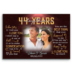 Personalized Canvas Print - 44th Wedding Anniversary Gift - Custom Photo For Couples - When I Tell You I Love You - 44 Years Together Bri In Style