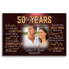 Unique Anniversary Canvas - Personalized 50 Year Wedding Gift - Custom Photo Art - When I Tell You I Love You - 50 Years Together Bri In Style