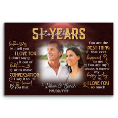 Personalized Photo Canvas - 51st Anniversary Gift For Husband And Wife - Custom Print, 51 Years Of Marriage - When I Tell You I Love You Bri In Style