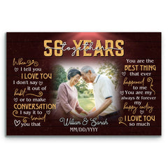 Custom Canvas Art - 56th Wedding Anniversary Gift - Personalized With Photo - When I Tell You I Love You - Celebrating 56 Years Of Love Bri In Style