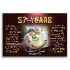 Anniversary Canvas Keepsake - 57 Year Gift For Husband And Wife - Personalized Photo Wall Art - When I Tell You I Love You - 57 Years Of Marriage Bri In Style